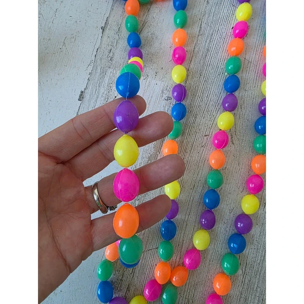 Vintage glitter rainbow Easter jelly eggs Garland blow mold spring tree decor